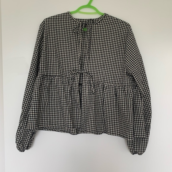 Gingham front tie blouse from Woo to See You - Picture 1 of 2